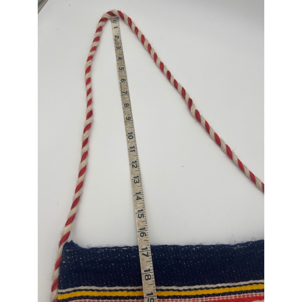 Vintage 70's Handmade in Greece Crossbody Bag Bold Geometric Boho Tassel - Picture 7 of 7